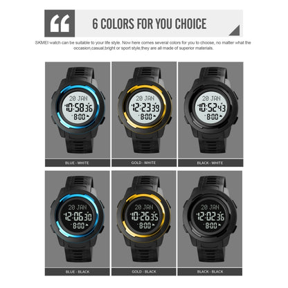 SKMEI 1729 Qibla Calendar Timing Multifunctional LED Digital Display Luminous Electronic Watch(Blue and White) by SKMEI