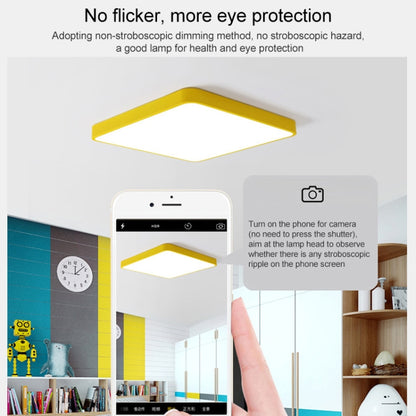 Macaron LED Square Ceiling Lamp, White Light, Size:30cm(Yellow) by bashfashion