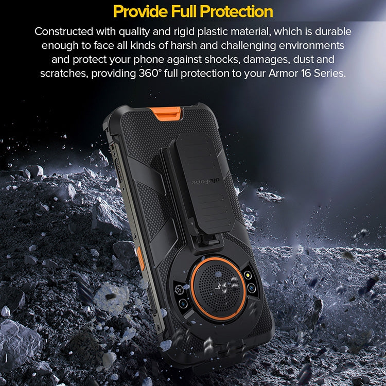 For Ulefone Power Armor 16 Pro / Power Armor 16S Ulefone Back Clip Phone Case with Carabiner(Black) by Ulefone