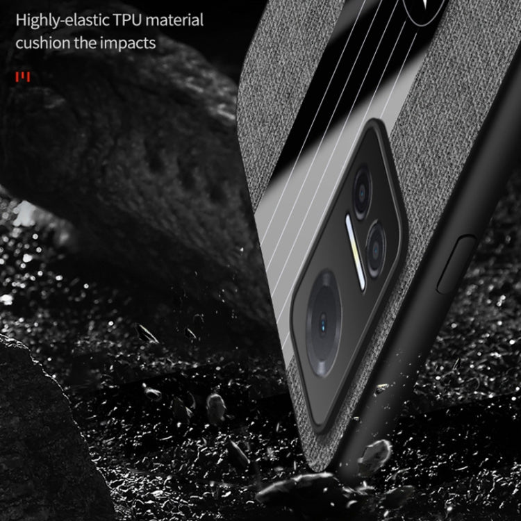 For Honor Play6T XINLI Stitching Cloth Textue Shockproof TPU Phone Case(Blue) by XINLI