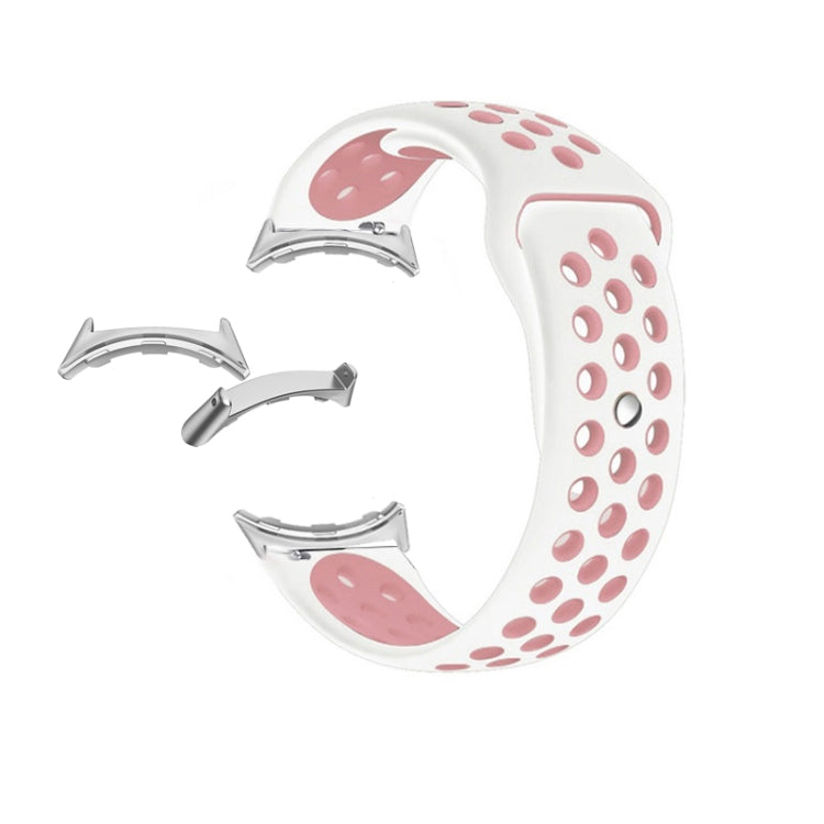 For Google Pixel Watch Two-color Reverse Buckle Silicone Watch Band(Black Black) by bashfashion