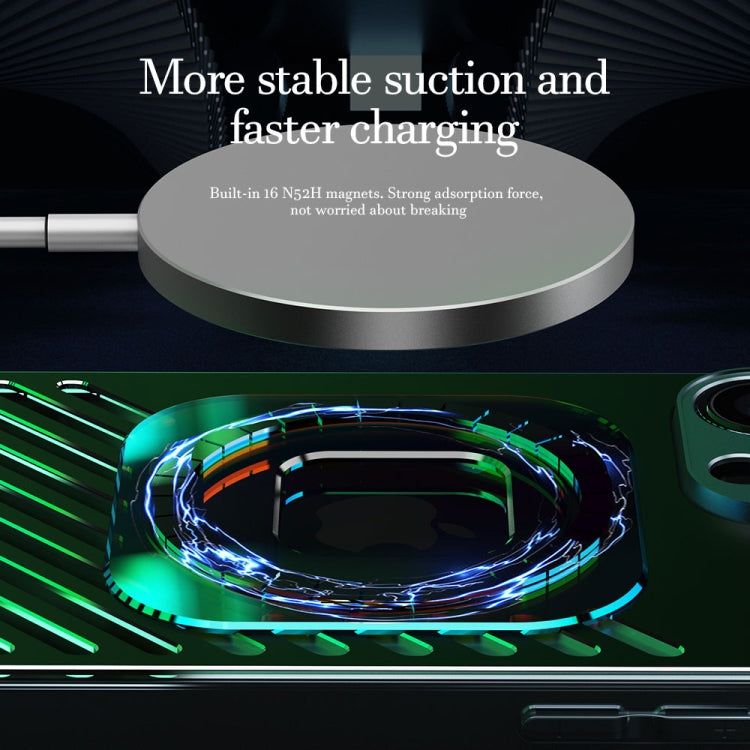 For iPhone 14 Plus R-JUST Square Round Mirror PC+TPU Phone Case(Blue) by R-JUST