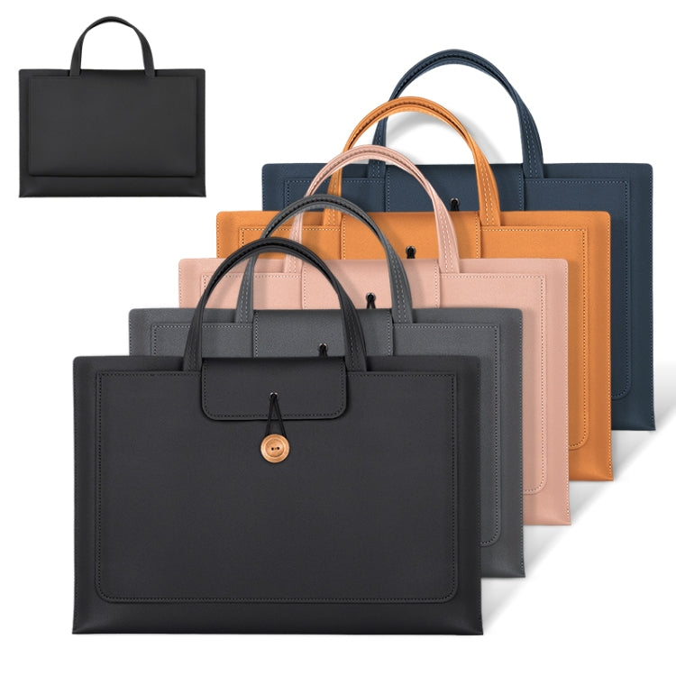 13-14 inch Universal Elastic Thread Button Portable Laptop Inner Bag(Black) by bashfashion