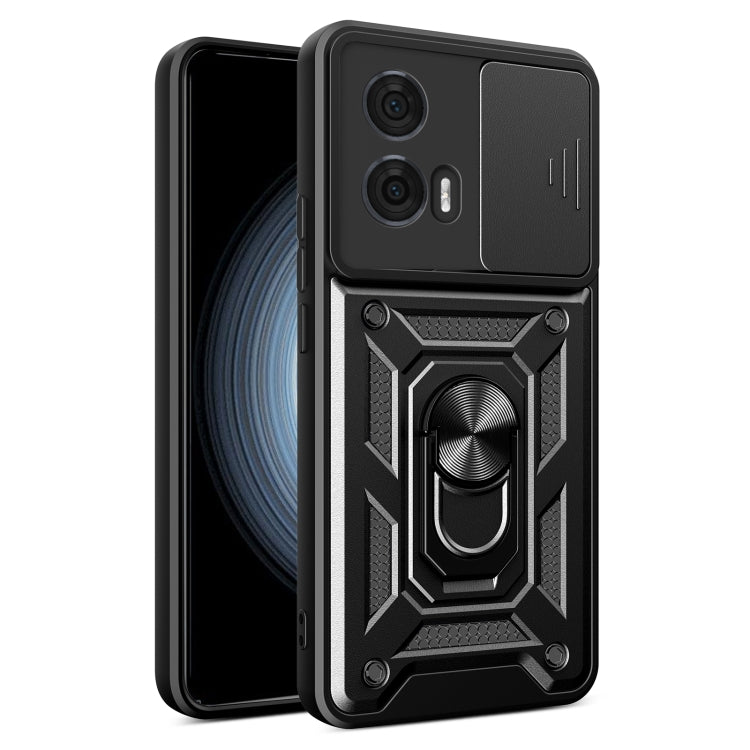 For Motorola Edge 50 Fusion Sliding Camera Cover Design TPU+PC Phone Case(Black) by bashfashion