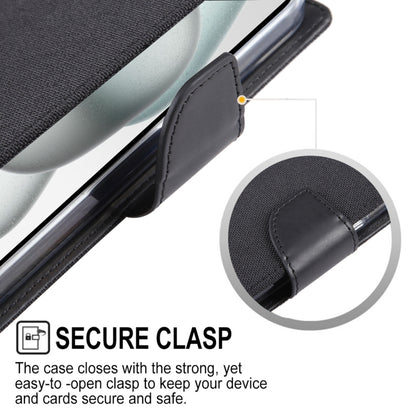 For iPhone 15 Pro GOOSPERY CANVAS DIARY Fabric Texture Flip Leather Phone Case(Grey) by GOOSPERY