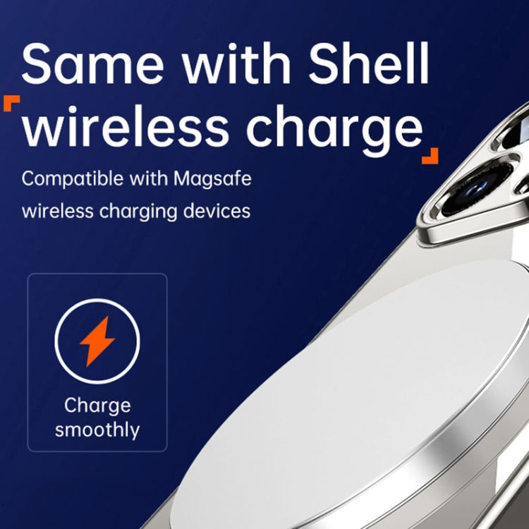 For iPhone 15 Plus SULADA Shine Through Series Plating TPU Transparent Phone Case(Sierra Blue) by SULADA