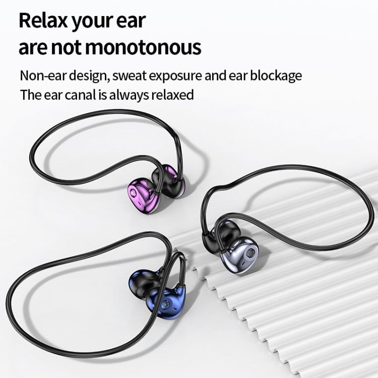 A59 Open Air Conduction Built-in Microphone Wireless Bluetooth Neckband Earphone(Blue) by bashfashion