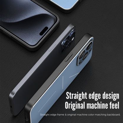 For iPhone 15 Plus R-JUST RJ52 3-Line Style Metal TPU Shockproof Phone Case(Black) by R-JUST