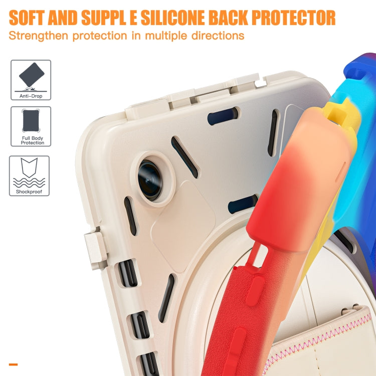 For Samsung Galaxy Tab A9 Rotary Handle Grab TPU + PC Tablet Case(Colorful Red) by bashfashion