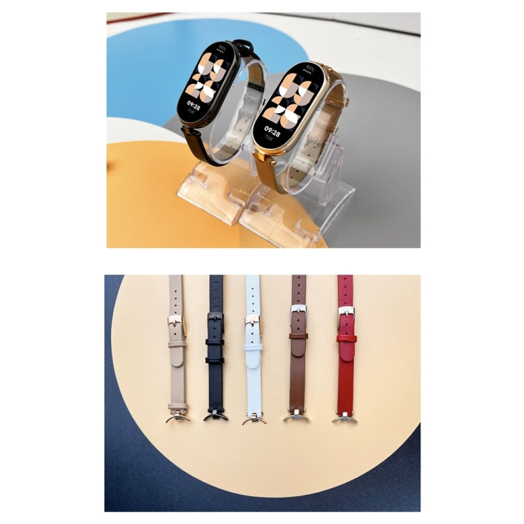 For Xiaomi Smart Band 10 / 9 / 8 Mijobs First Layer Cowhide Watch Band(Black) by MIJOBS