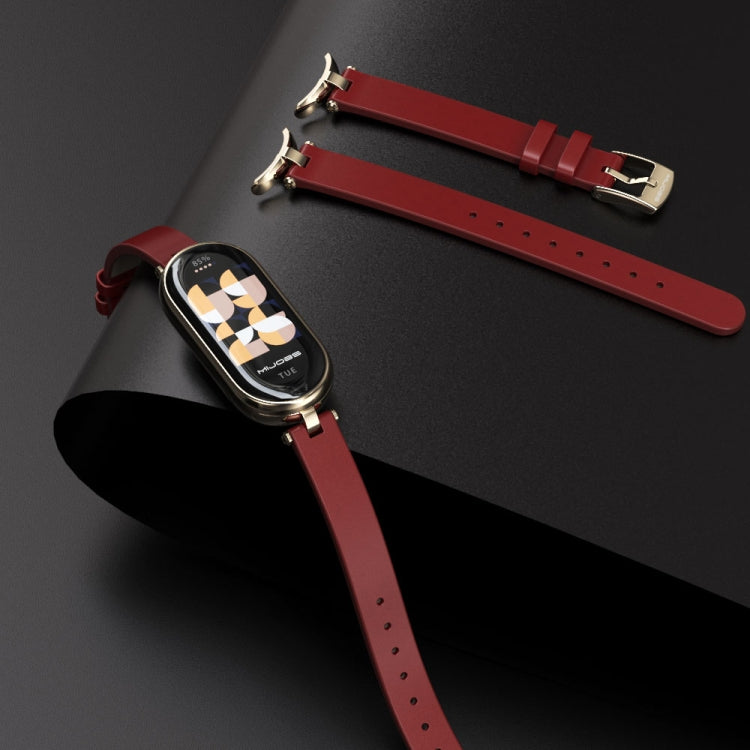 For Xiaomi Smart Band 10 / 9 / 8 Mijobs First Layer Cowhide Watch Band(Black) by MIJOBS