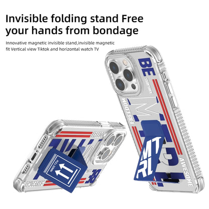 For iPhone 15 Pro Max Mutural Cyber Series TPU Phone Case with IML Stand(Green) by Mutural