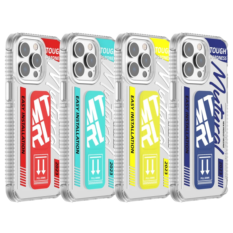 For iPhone 15 Pro Mutural Wing Flash Series TPU Phone Case with IML Stand(Blue) by Mutural