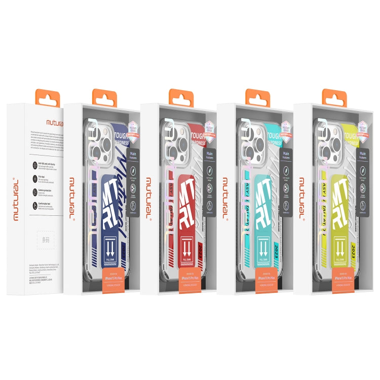 For iPhone 15 Pro Mutural Wing Flash Series TPU Phone Case with IML Stand(Red) by Mutural