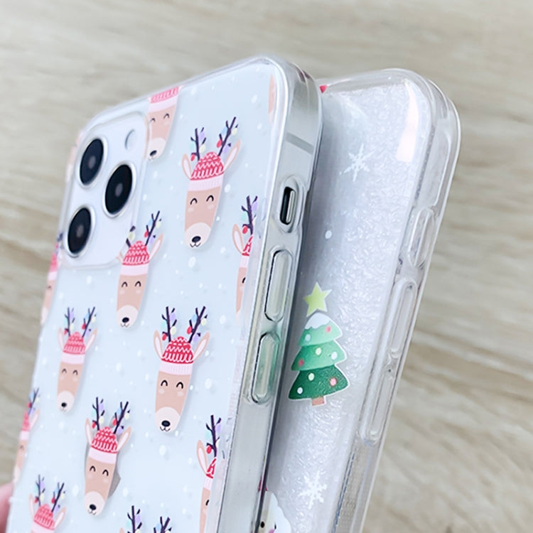 For iPhone 13 mini Christmas Colored Drawing Pattern High Transparent Soft TPU Phone Case(Christmas Stocking) by bashfashion