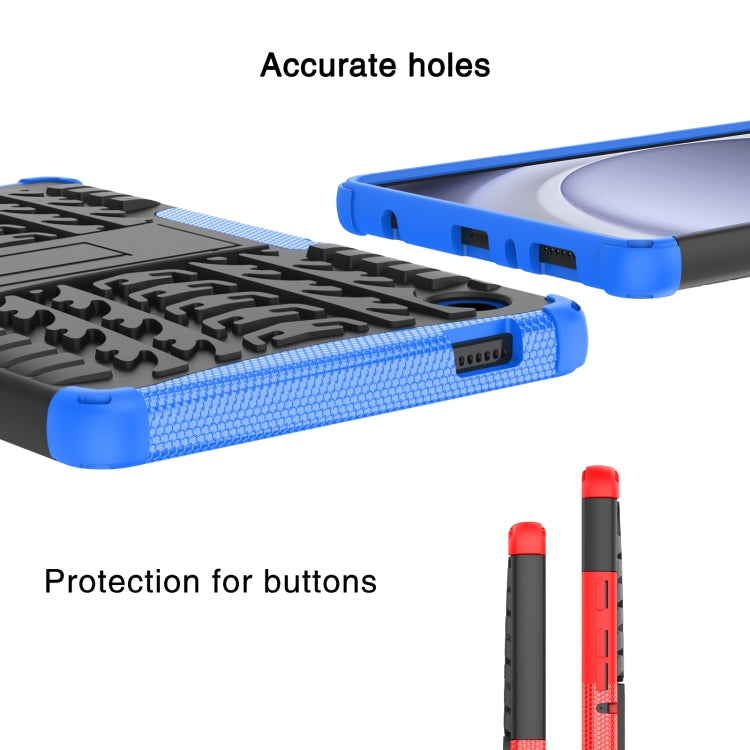 For Samsung Galaxy Tab A9 / Tab A11 Tire Texture TPU + PC Tablet Case with Holder(Green) by bashfashion