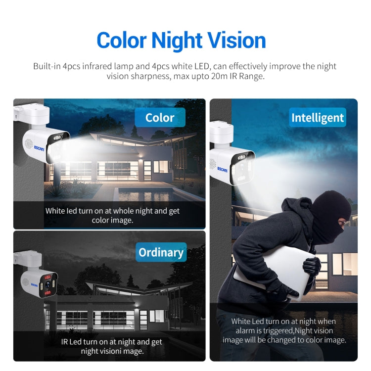 ESCAM PT303 3MP HD Motion Detection APP Control Pan & Tilt WiFi IP Camera(US Plug) by ESCAM