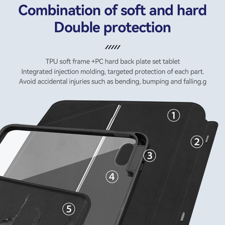 For iPad 10th Gen 10.9 2022 ZGA K01 Wireless Bluetooth Magnetic Keyboard Tablet Leather Case(Black) by ZGA