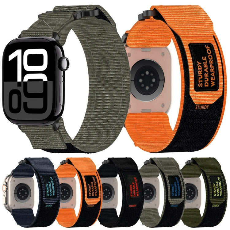 For Apple Watch Series 9 41mm Nylon Hook And Loop Fastener Watch Band(Blue) by bashfashion