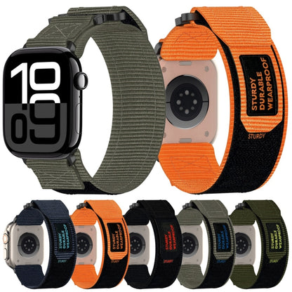 For Apple Watch Series 4 44mm Nylon Hook And Loop Fastener Watch Band(Army Green) by bashfashion