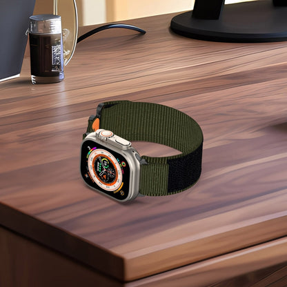For Apple Watch Series 4 44mm Nylon Hook And Loop Fastener Watch Band(Army Green) by bashfashion
