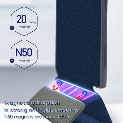 For iPad Pro 12.9 2022/2021/2020 ZGA Tri-Fold Voltage Smart Leather Tablet Case(Blue) by ZGA