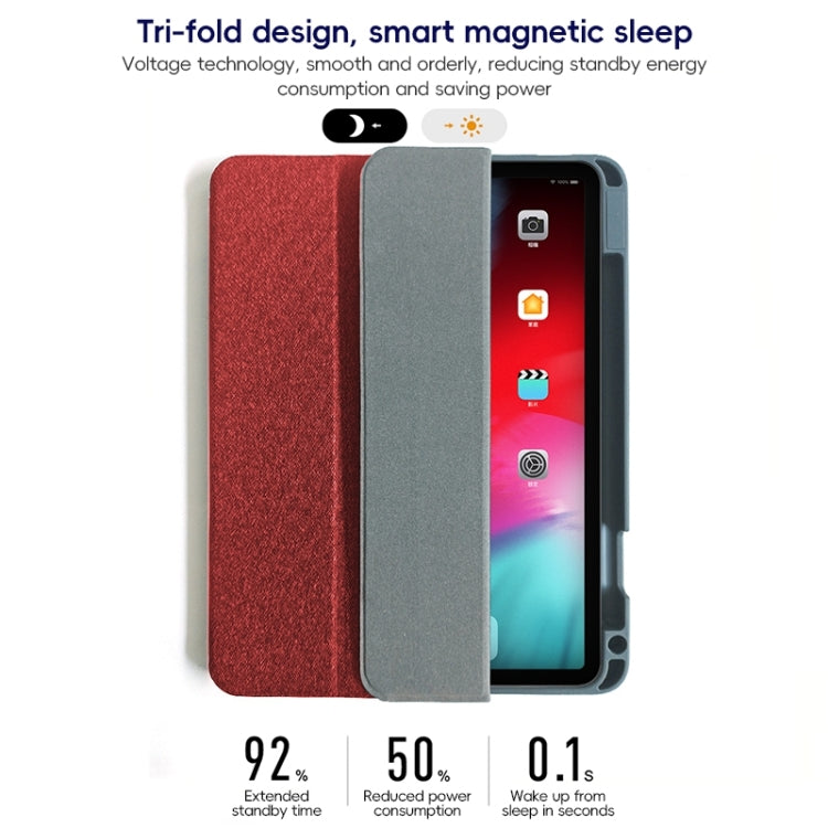 For iPad Pro 11 2022 / 2021 / 2020 ZGA Tri-Fold Voltage Smart Leather Tablet Case(Red) by ZGA