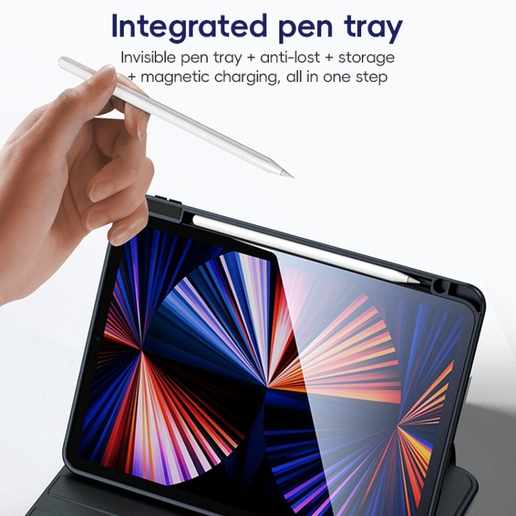 For iPad 10.2 2021/2020/2019 ZGA Tri-Fold 360 Rotation Smart Leather Tablet Case(Blue) by ZGA