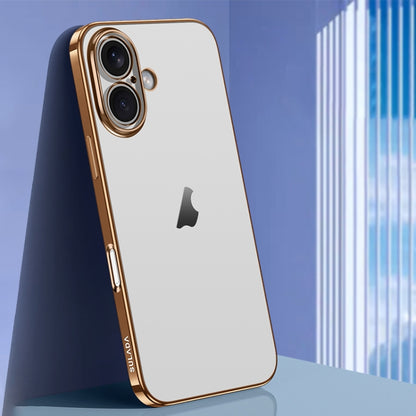 For iPhone 16 Plus SULADA Natural Color Series Electroplating Frosted TPU Phone Case(Gold) by SULADA