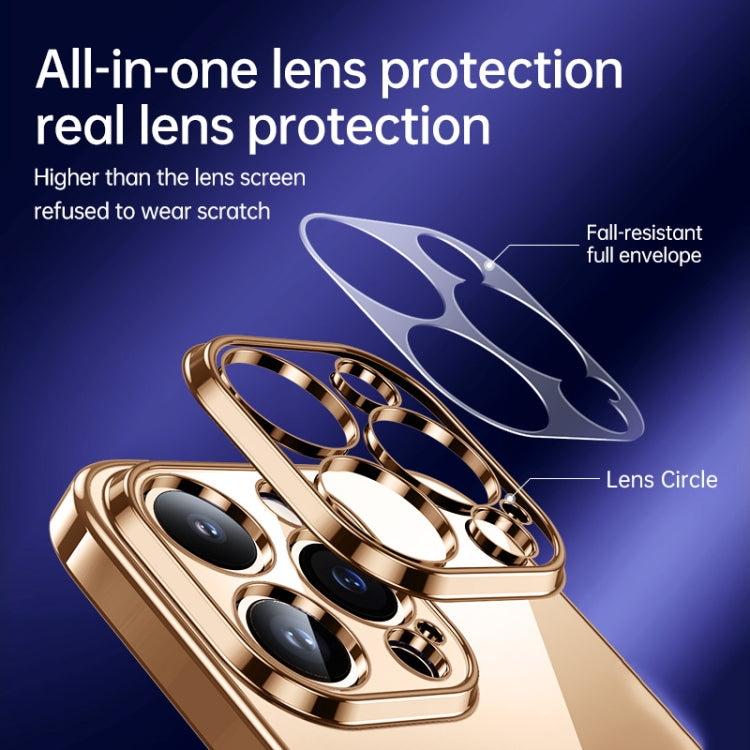 For iPhone 16 SULADA Shine Through Series Plating TPU Transparent Phone Case(Space Black) by SULADA