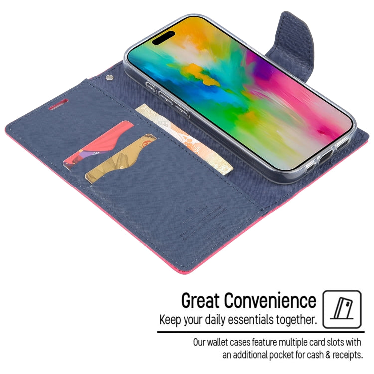 For iPhone 16 Plus GOOSPERY FANCY DIARY Cross Texture Leather Phone Case(Red) by GOOSPERY