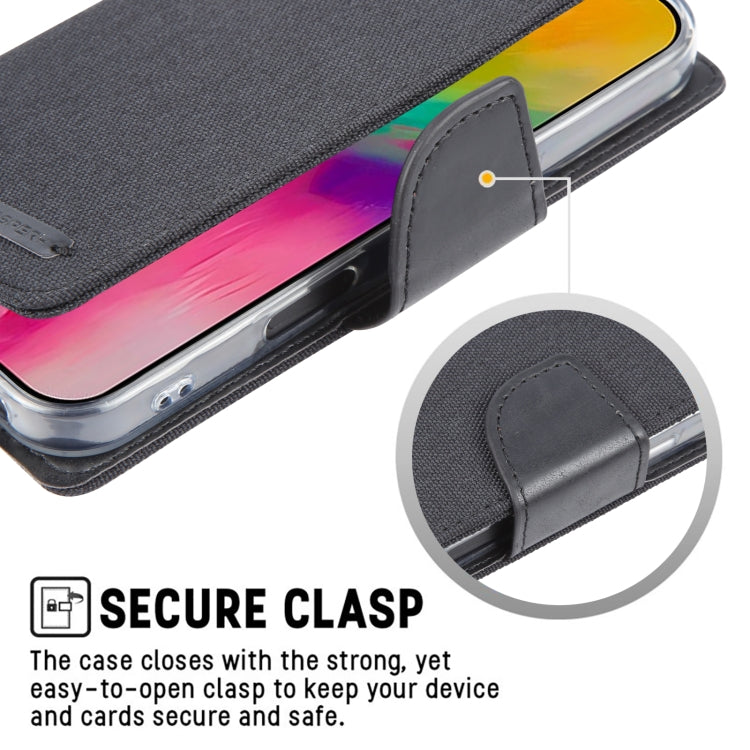 For iPhone 16 Pro GOOSPERY CANVAS DIARY Fabric Texture Flip Leather Phone Case(Blue) by GOOSPERY