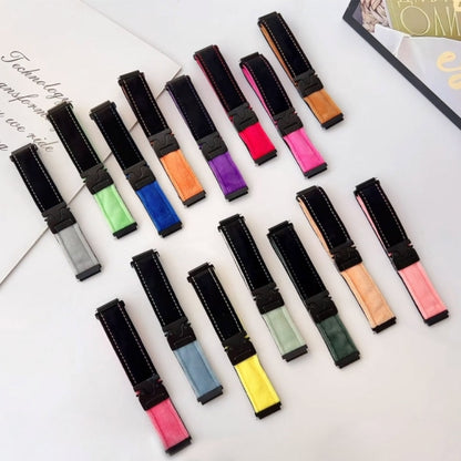 For Samsung Galaxy Watch 7 / 6 / 5 Snap Button Brushed Plush Watch Band(Black Red) by bashfashion