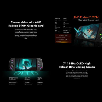 ONE-NETBOOK OneXPlayer F1 Pro 7 inch Handheld Game Console, 32GB+1TB, Windows 11 AMD Ryzen 7 8840U(EU Plug) by ONE-NETBOOK