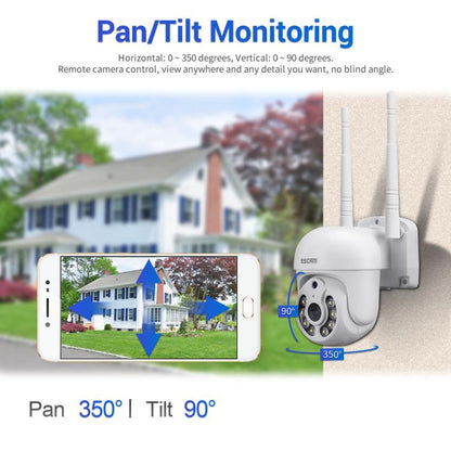 ESCAM WNK710 3MP HD Motion Detection WiFi Intelligent Dual-light Source Camera, UK Plug(White) by ESCAM