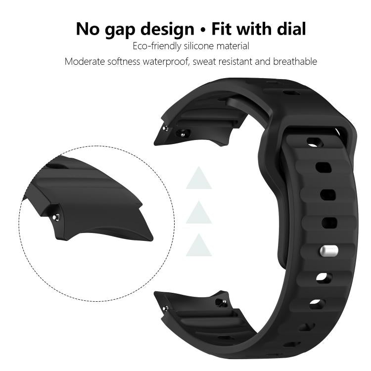 For Samsung Galaxy Watch7 / 6 / 5 Kalebol Reverse Buckle Wave Pattern Silicone Strap(Space Grey) by Kalebol