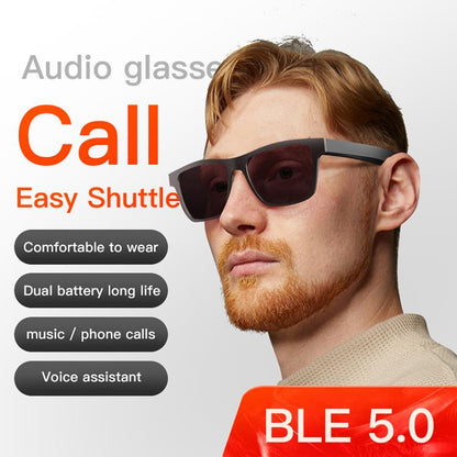 E10 Smart Audio Bluetooth Glasses, Style: Button Style(Black) by bashfashion