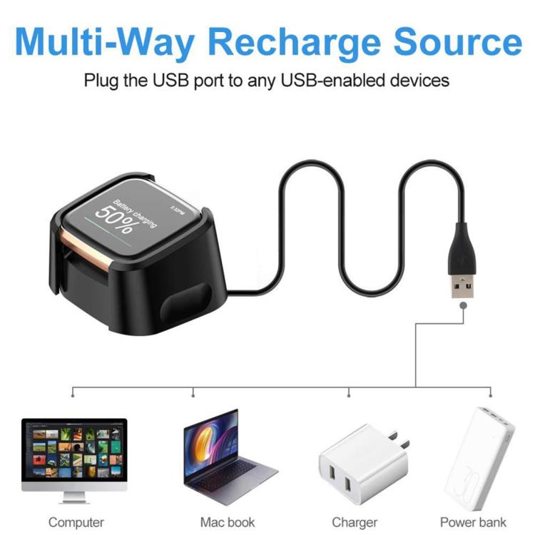 For Fitbit Versa 2 xDfind USB-A Port Watch Charging Dock Base Stand Holder, Length: 1m(Black) by xDfind