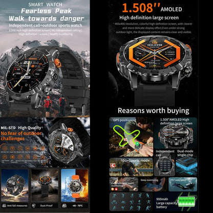 BH11 4G LTE Android 8.1 Smart Watch, 2GB+16GB, Unisoc 8541 Quad Core, Support Heart Rate / Blood Oxygen(Black Silicone) by bashfashion