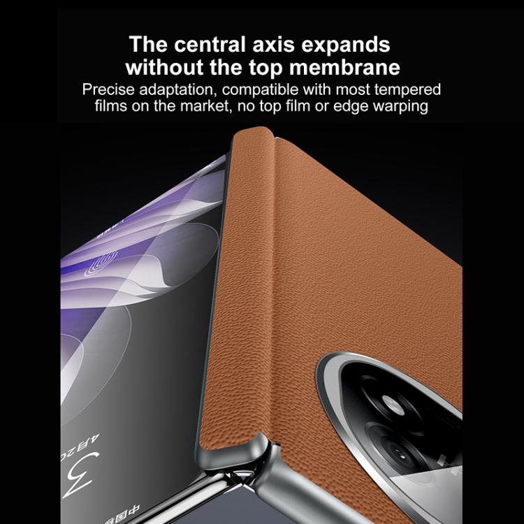 For OPPO Find N5 SULADA Frameless Top Layer Cowhide Leather Hybrid PC Phone Case(Red) by SULADA