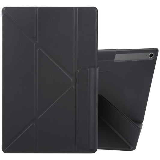 For Samsung Galaxy Tab S10 / S9 Fixed Buckle Magnetic Deformation Leather Tablet Case(Black) by bashfashion