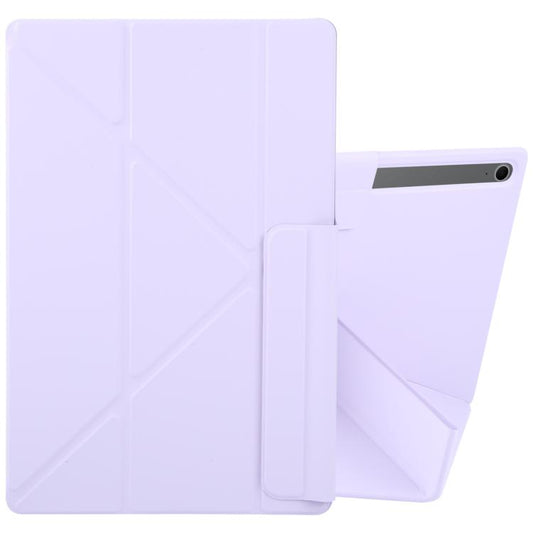 For Samsung Galaxy Tab S10 / S9 Fixed Buckle Magnetic Deformation Leather Tablet Case(Purple) by bashfashion