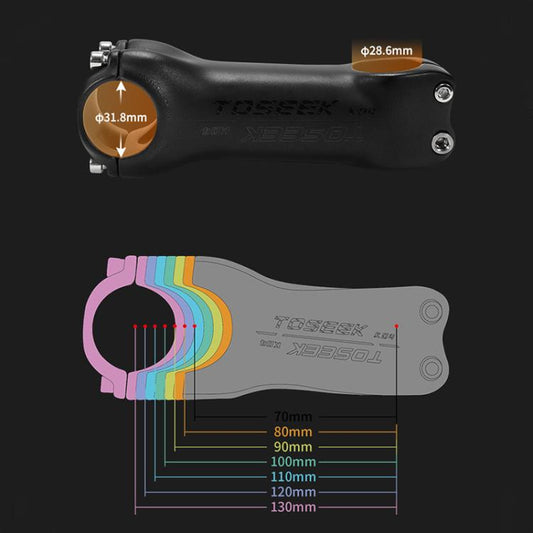 TOSEEK K04 Full Carbon Fiber Brazing Road Mountain Bike Handlebar Riser Faucet, Size:17 Degree, 100mm(Black Grey Silver) by TOSEEK