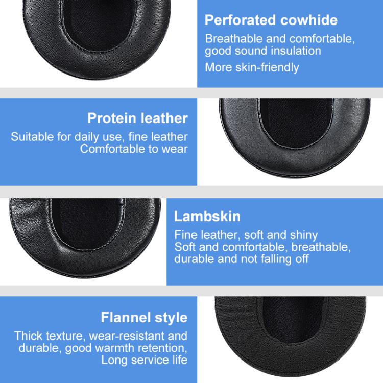 2pcs Sponge Earmuffs Replacement Earpads For Audeze LCD-2 / LCD-3 / LCD-4, Model:Protein Leather(Black) by bashfashion