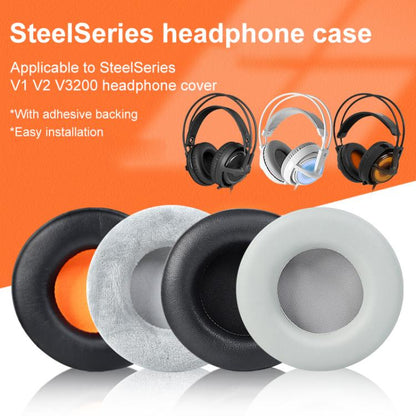 2pcs Self-adhesive Earpads For SteelSeries Siberia V1 / V2 / V3, Material:Lambskin(Black) by bashfashion