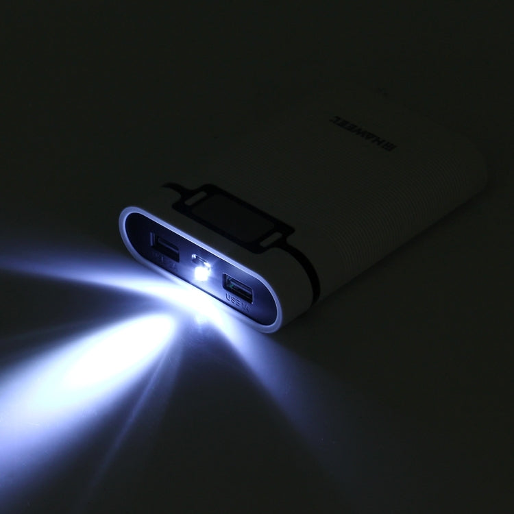 HAWEEL DIY 4 x 18650 Battery (Not Included) 10000mAh Power Bank Shell Box with 2 x USB Output & Display for iPhone, Galaxy, Sony, HTC, Google, Huawei, Xiaomi, Lenovo and other Smartphones(White) by HAWEEL