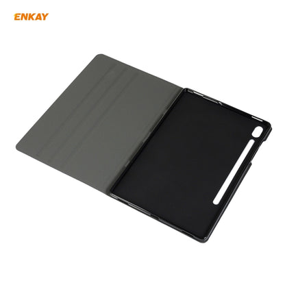 For Samsung Galaxy Tab S8 / Galaxy Tab S7 11.0 T870 / T875 ENKAY Coarse Cloth Pattern PU Leather + TPU Smart Case with Holder & Sleep / Wake-up Function(Dark Blue) by ENKAY