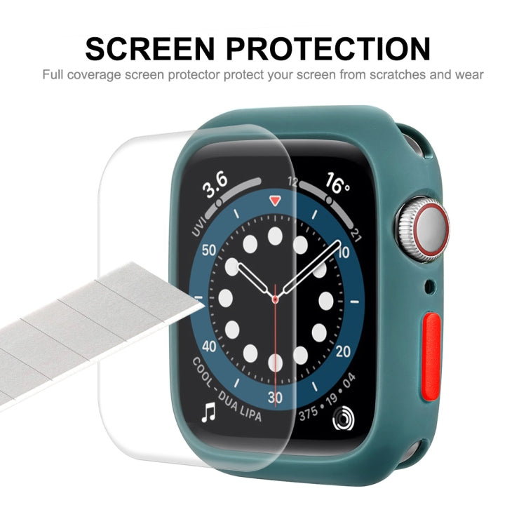 ENKAY TPU Case + Full Coverage PET Screen Protector For Apple Watch Series 9 / 8 / 7 41mm(Dark Blue) by ENKAY