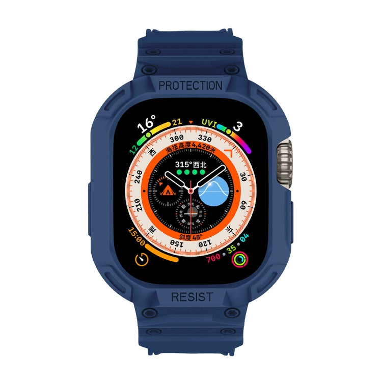 For Apple Watch Ultra 3 / 2 / 1 49mm JUNSUNMAY Integrated TPU Case Adjustable Elastic Watch Band(Grey) by JUNSUNMAY