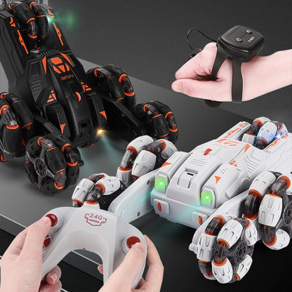 MoFun Five-wheeled Stunt Car 360-degree Swing Arm 2.4G Multifunctional RC Car, specifications:Single control(Black) by MoFun